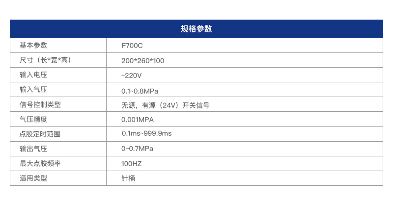 F700C点胶机控制器参数